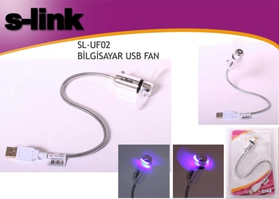 S-Link SL-UF02 Anahtarlı Ledli Usb Fan - Thumbnail
