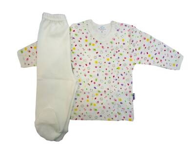 Sema Baby Bebek Pijama Takımı 0-3 Ay - Krem - Thumbnail