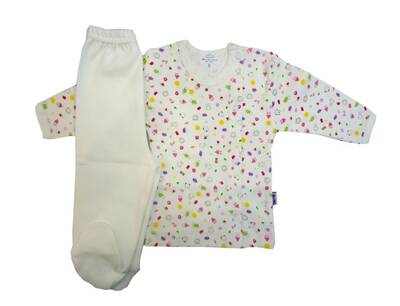 Sema Baby Bebek Pijama Takımı 0-3 Ay - Krem - Sema Baby