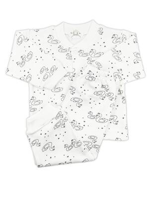 Sema Bebe - Sema Baby Sevimli Kuğu Bebek Pijama Takımı 0-3 Ay