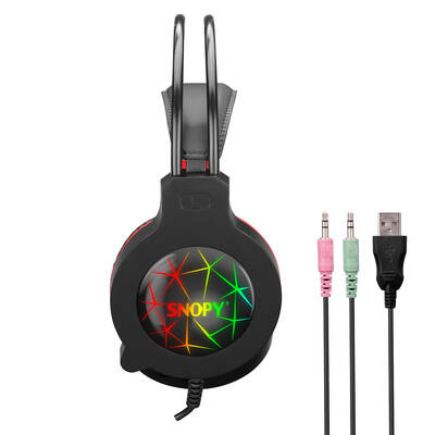 Snopy SN-GX7 CRAZY Siyah Ledli Mikrofonlu Oyuncu Kulaklığı - 4