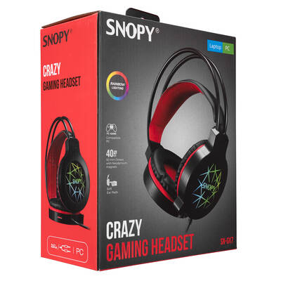 Snopy SN-GX7 CRAZY Siyah Ledli Mikrofonlu Oyuncu Kulaklığı - 5