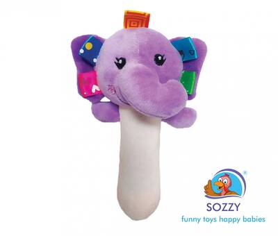 Sozzy - Sozzy Toys Çıngıraklı Sıksık Fil- SZY160