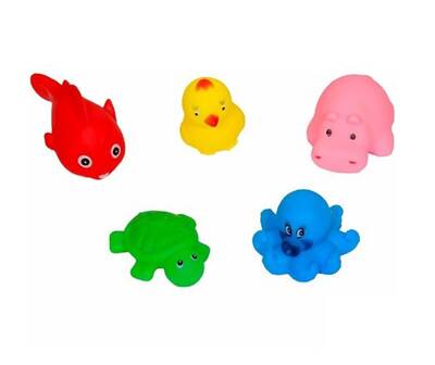 Sozzy - Sozzy Toys Neşeli Banyo Oyuncakları Sevimli Hayvanlar 5'li