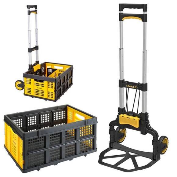 Stanley FT509 70Kg Katlanır Alüminyum El Arabası + FT505 25Kg Katlanır Çok Amaçlı Taşıma Sepeti - 2