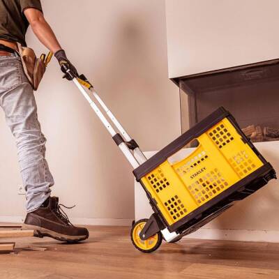 Stanley FT509 70Kg Katlanır Alüminyum El Arabası + FT505 25Kg Katlanır Çok Amaçlı Taşıma Sepeti - 5