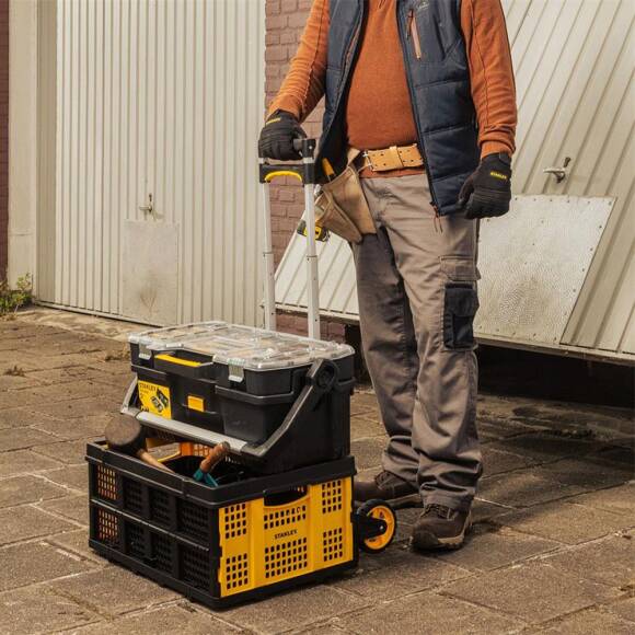 Stanley FT509 70Kg Katlanır Alüminyum El Arabası + FT505 25Kg Katlanır Çok Amaçlı Taşıma Sepeti - 8