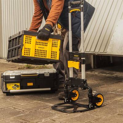 Stanley FT509 70Kg Katlanır Alüminyum El Arabası + FT505 25Kg Katlanır Çok Amaçlı Taşıma Sepeti - 9