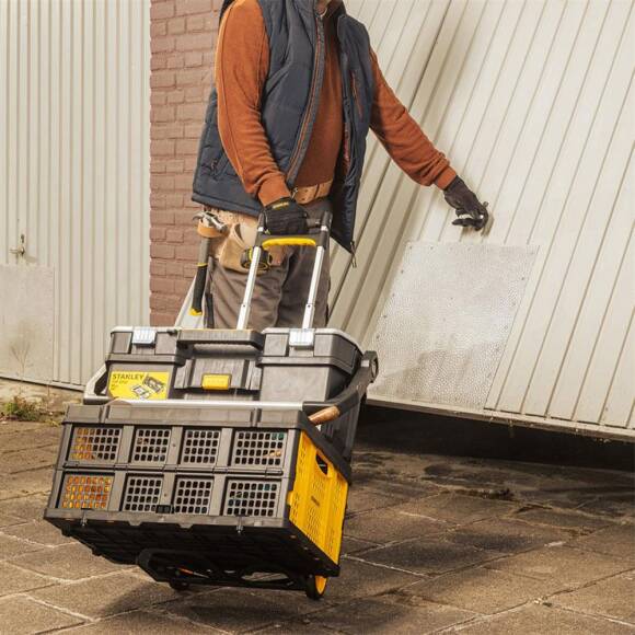Stanley FT509 70Kg Katlanır Alüminyum El Arabası + FT505 25Kg Katlanır Çok Amaçlı Taşıma Sepeti - 7