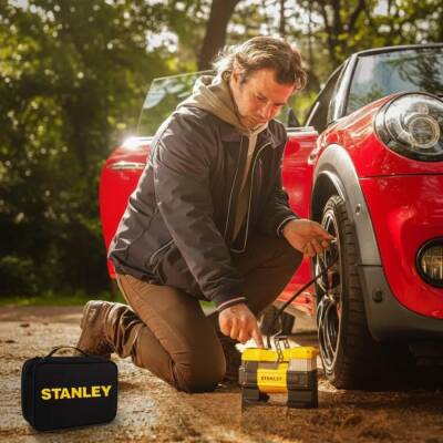 STANLEY SXIF0001 12Volt 150 PSI Dijital Basınç Göstergeli Lastik Şişirme Pompası + Led Lamba - 5