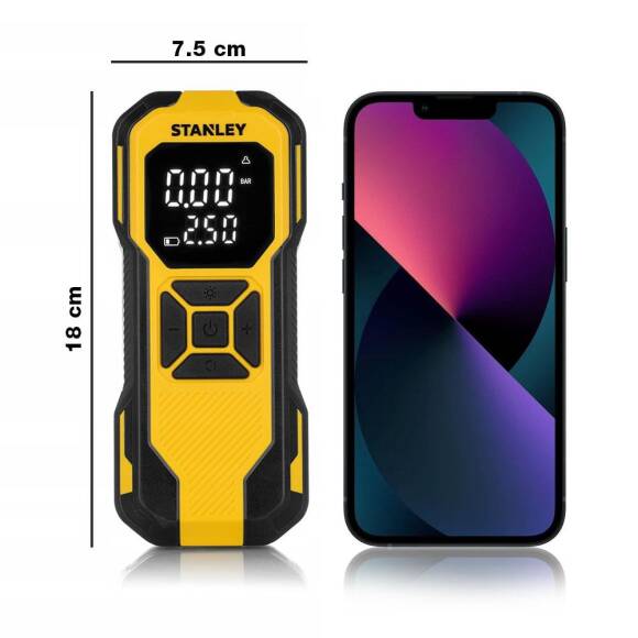 STANLEY SXIF0101 12V / Şarjlı Li-ion 150 PSI Dijital Göstergeli Akıllı Lastik Şişirme Pompası+Powerbank+SOS+Led Lamba - 3