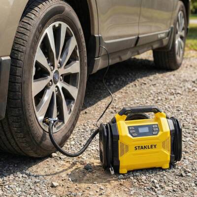 STANLEY SXIF3501 12Volt/220Volt 150 PSI Dijital Basınç Göstergeli Lastik & Yatak Şişirme Pompası + Led Lamba - 7