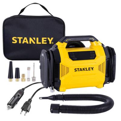 STANLEY SXIF3501 12Volt/220Volt 150 PSI Dijital Basınç Göstergeli Lastik & Yatak Şişirme Pompası + Led Lamba - Stanley