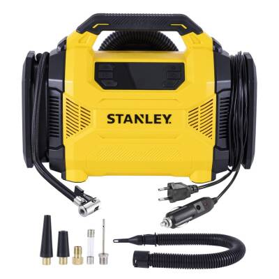 STANLEY SXIF3501 12Volt/220Volt 150 PSI Dijital Basınç Göstergeli Lastik & Yatak Şişirme Pompası + Led Lamba - Stanley (1)