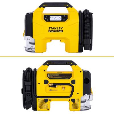 STANLEY SXVI02001A 12V/18V 2Ah Li-ion Şarjlı 160 PSI Dijital Göstergeli Lastik&Yatak Şişirme Pompası+Araç Süpürgesi - Stanley (1)