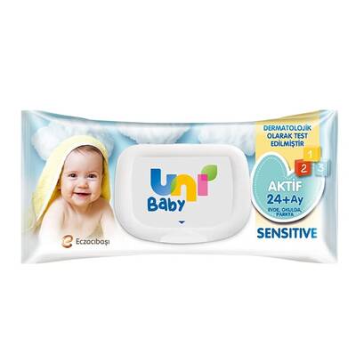 Uni Baby Aktif Sensitive Bebek Islak Mendil 24+ Ay 52 Adet - Uni Baby