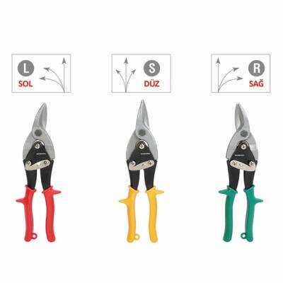 WORKPRO WP200001 250mm 3 Parça Sağ/Sol/Düz Profesyonel Kaportacı Makası - Workpro (1)