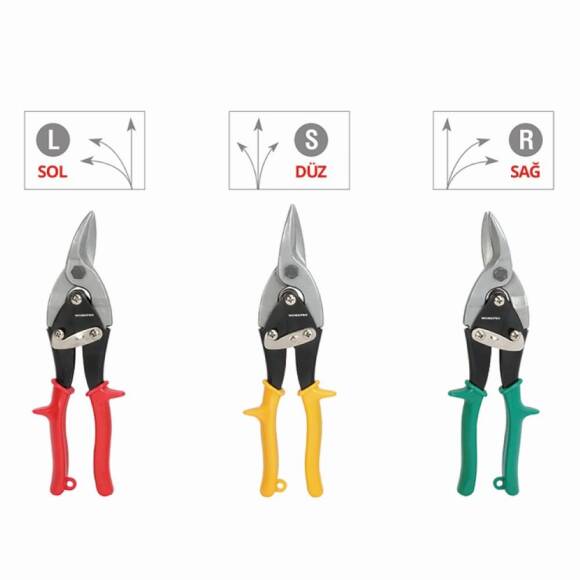 WORKPRO WP200001 250mm 3 Parça Sağ/Sol/Düz Profesyonel Kaportacı Makası - 2