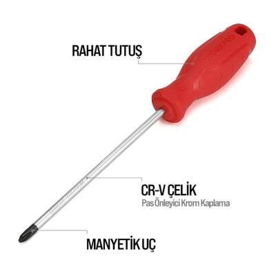 WORKPRO WP200501 6 Parça CR-V Manyetik Profesyonel Tornavida Seti - Workpro (1)