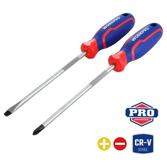 WORKPRO WP200503 2 Parça Profesyonel CR-V Manyetik Tornavida Seti - 1