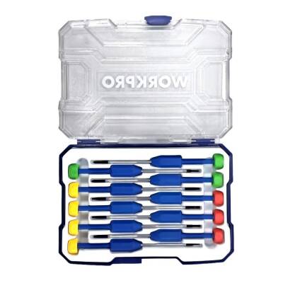 WORKPRO WP200530 CR-V 10 Parça Profesyonel Manyetik Hassas Tornavida Seti - 3