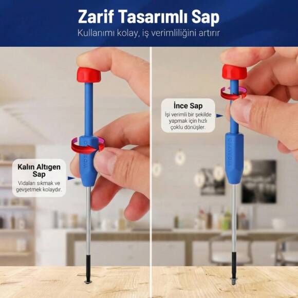 WORKPRO WP200530 CR-V 10 Parça Profesyonel Manyetik Hassas Tornavida Seti - 8