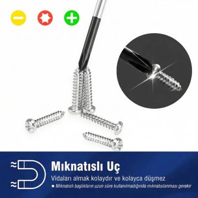 WORKPRO WP200530 CR-V 10 Parça Profesyonel Manyetik Hassas Tornavida Seti - 10