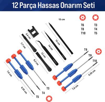 WORKPRO WP200531 12 Parça CR-V Elektronikçi Hassas Profesyonel Onarım Seti - Workpro (1)