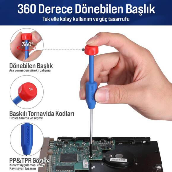 WORKPRO WP200531 12 Parça CR-V Elektronikçi Hassas Profesyonel Onarım Seti - 4