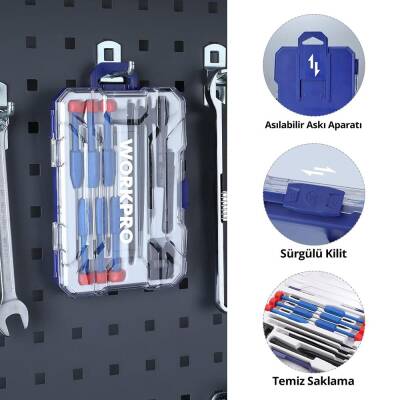 WORKPRO WP200531 12 Parça CR-V Elektronikçi Hassas Profesyonel Onarım Seti - 6