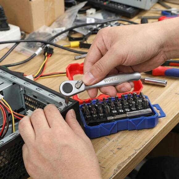 WORKPRO WP200534 32 Parça 1/4'’ Profesyonel Mini Cırcır Lokma Kollu Bits Vidalama Seti - 3