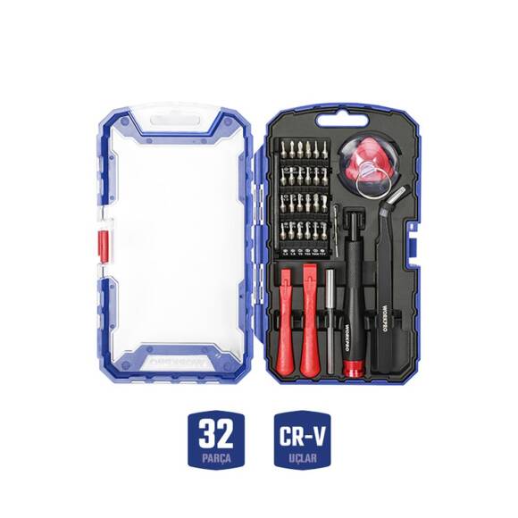 WORKPRO WP200541 32 Parça CR-V Hassas Elektronikçi/Telefoncu Profesyonel Onarım Seti - 2