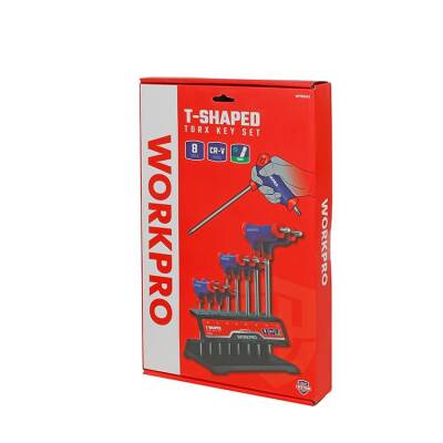 WORKPRO WP200543 8 Parça CR-V T Tipi Uzun Delikli Torx Profesyonel Allen Anahtar Takımı - 10