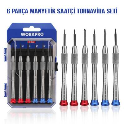 WORKPRO WP200549 6 Parça Profesyonel S2 Manyetik Saatçi Tornavida Seti - Workpro