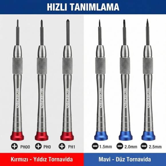 WORKPRO WP200549 6 Parça Profesyonel S2 Manyetik Saatçi Tornavida Seti - 3