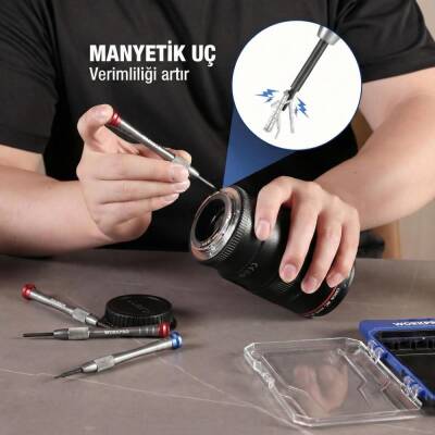 WORKPRO WP200549 6 Parça Profesyonel S2 Manyetik Saatçi Tornavida Seti - 4