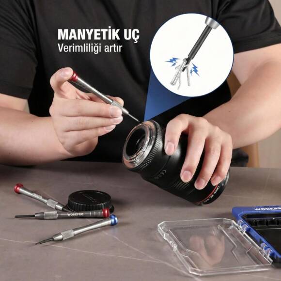 WORKPRO WP200549 6 Parça Profesyonel S2 Manyetik Saatçi Tornavida Seti - 4