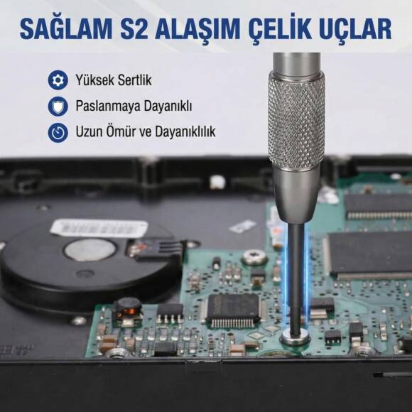 WORKPRO WP200549 6 Parça Profesyonel S2 Manyetik Saatçi Tornavida Seti - 9