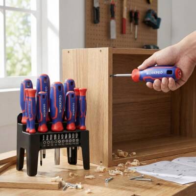 WORKPRO WP200551 21 Parça CR-V Duvar Askı Aparatlı Profesyonel Manyetik Tornavida Seti - 3