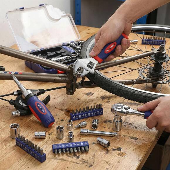 WORKPRO WP200555 1/4'’ 1/2’’ 38 Parça Cr-V Lokma ve Topaç Cırcır Araç Tamir Seti - 4