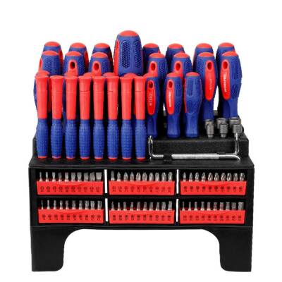 WORKPRO WP200560 100 Parça Duvar Askı Aparatlı Profesyonel CR-V Manyetik Tornavida ve Bits Uç Seti - 3