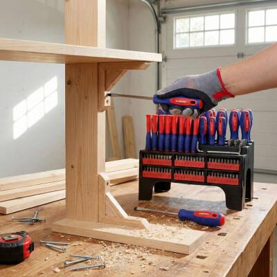 WORKPRO WP200560 100 Parça Duvar Askı Aparatlı Profesyonel CR-V Manyetik Tornavida ve Bits Uç Seti - 4