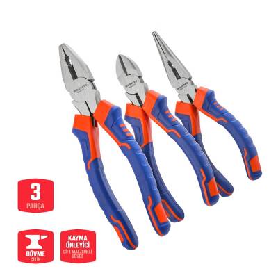 WORKPRO WP201007 200MM/160MM Profesyonel 3’lü Pense Seti - Workpro