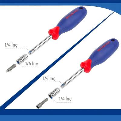 WORKPRO WP202522 1/4'’ Metrik/İnç 70 Parça Cr-V Profesyonel Lokma Takımı - 9
