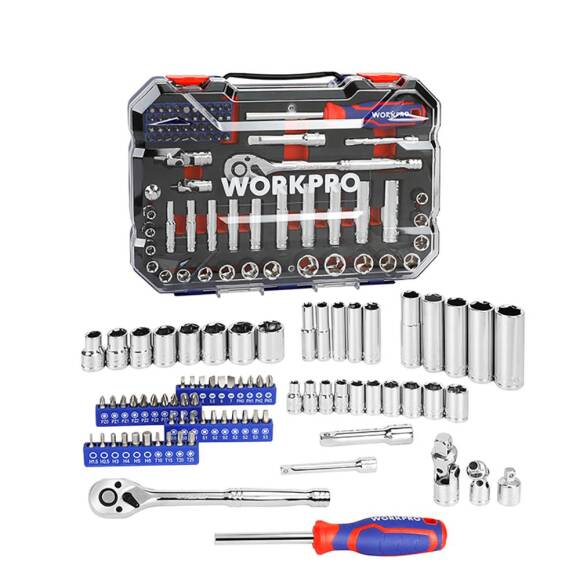 WORKPRO WP202524 1/4'’ 3/8’’ Metrik 75 Parça Cr-V Profesyonel Lokma Takımı - 1