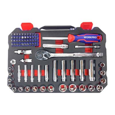 WORKPRO WP202524 1/4'’ 3/8’’ Metrik 75 Parça Cr-V Profesyonel Lokma Takımı - 3