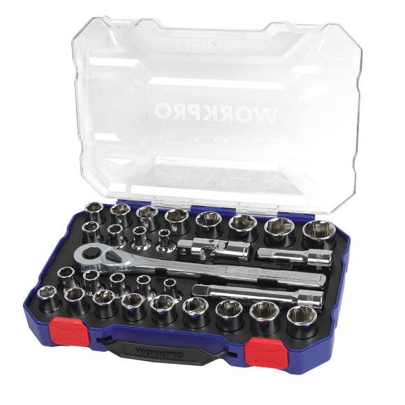 WORKPRO WP202525 30 Parça 1/2’’ CR-V Metrik/İnç Profesyonel Lokma Takımı - 7