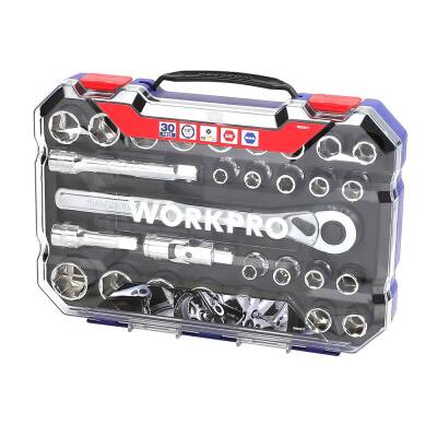 WORKPRO WP202525 30 Parça 1/2’’ CR-V Metrik/İnç Profesyonel Lokma Takımı - 8