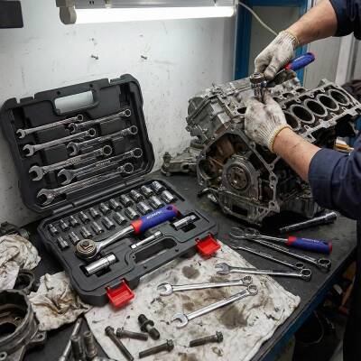 WORKPRO WP202528 3/8’’ Metrik/İnç 32 Parça Cr-V Profesyonel Lokma ve Kombine Anahtar Takımı - 4