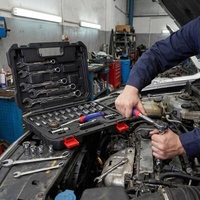 WORKPRO WP202528 3/8’’ Metrik/İnç 32 Parça Cr-V Profesyonel Lokma ve Kombine Anahtar Takımı - 5